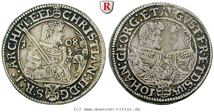 Klicken Sie auf das Bild um es auf Ihrem Rechner zu speichern sachsen-christian-ii--johann-georg-i--august-1-4-taler/69395.jpg