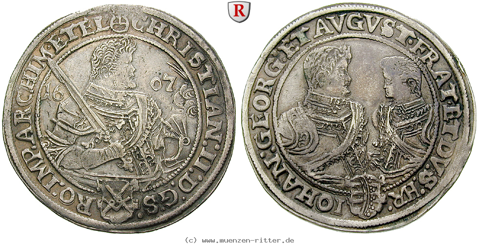 Klicken Sie auf das Bild um es auf Ihrem Rechner zu speichern sachsen-christian-ii--johann-georg-i--august-reichstaler/69403.jpg