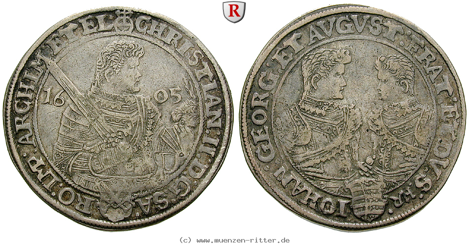 Klicken Sie auf das Bild um es auf Ihrem Rechner zu speichern sachsen-christian-ii--johann-georg-i--august-reichstaler/90706.jpg