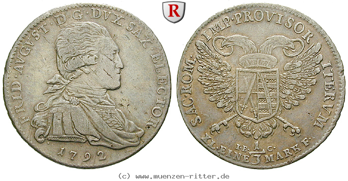 Klicken Sie auf das Bild um es auf Ihrem Rechner zu speichern sachsen-friedrich-august-iii-1-3-taler/89217.jpg