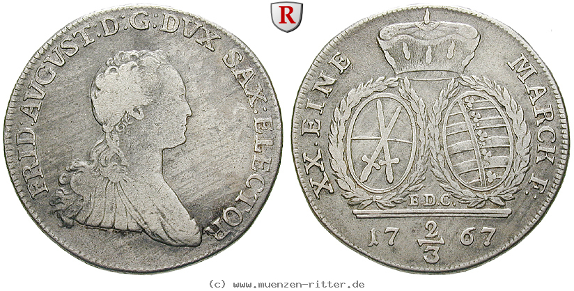 Klicken Sie auf das Bild um es auf Ihrem Rechner zu speichern sachsen-friedrich-august-iii-2-3-taler/31546.jpg