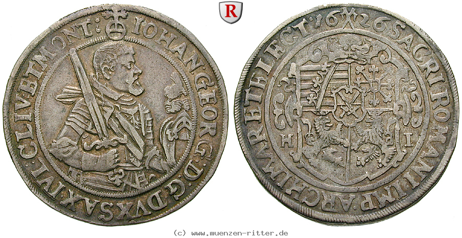 Klicken Sie auf das Bild um es auf Ihrem Rechner zu speichern sachsen-johann-georg-i-1-2-taler/93052.jpg