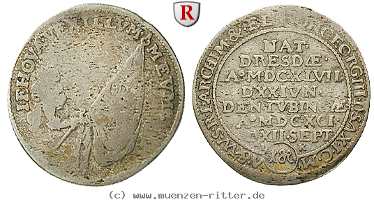 Klicken Sie auf das Bild um es auf Ihrem Rechner zu speichern sachsen-johann-georg-iii-1-24-taler/42035.jpg