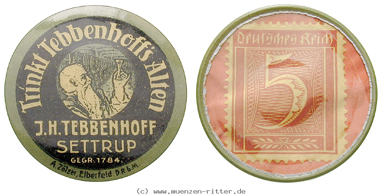 Klicken Sie auf das Bild um es auf Ihrem Rechner zu speichern staedtenotgeld-deutschland-j-h-tebbenhoff-5-pfennig-kapselgeld/10420.jpg