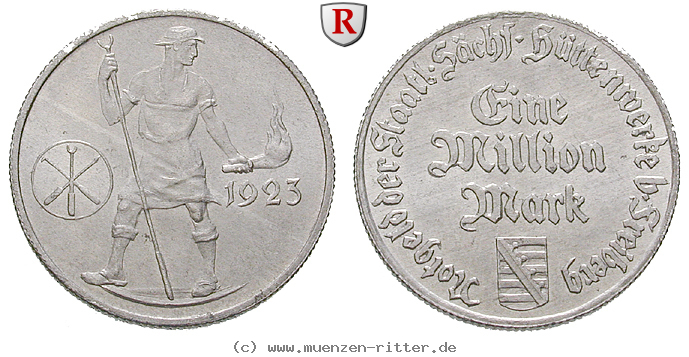 Klicken Sie auf das Bild um es auf Ihrem Rechner zu speichern staedtenotgeld-deutschland-staatliche-saechsische-huettenwerke-1-mio-mark/10411.jpg
