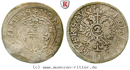 Klicken Sie auf das Bild um es auf Ihrem Rechner zu speichern ulm-reichsstadt-2-kreuzer-halbbatzen/46316.jpg