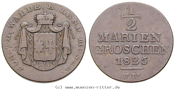 Klicken Sie auf das Bild um es auf Ihrem Rechner zu speichern waldeck-fuerstentum-georg-heinrich-1-2-mariengroschen/17490.jpg