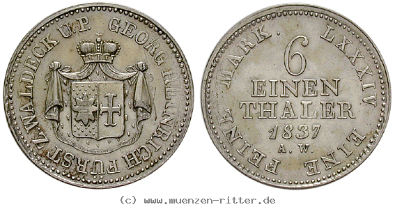 Klicken Sie auf das Bild um es auf Ihrem Rechner zu speichern waldeck-fuerstentum-georg-heinrich-1-6-taler/15653.jpg