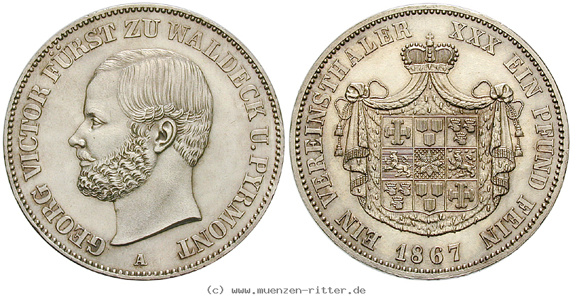 Klicken Sie auf das Bild um es auf Ihrem Rechner zu speichern waldeck-fuerstentum-georg-victor-vereinstaler/21455.jpg