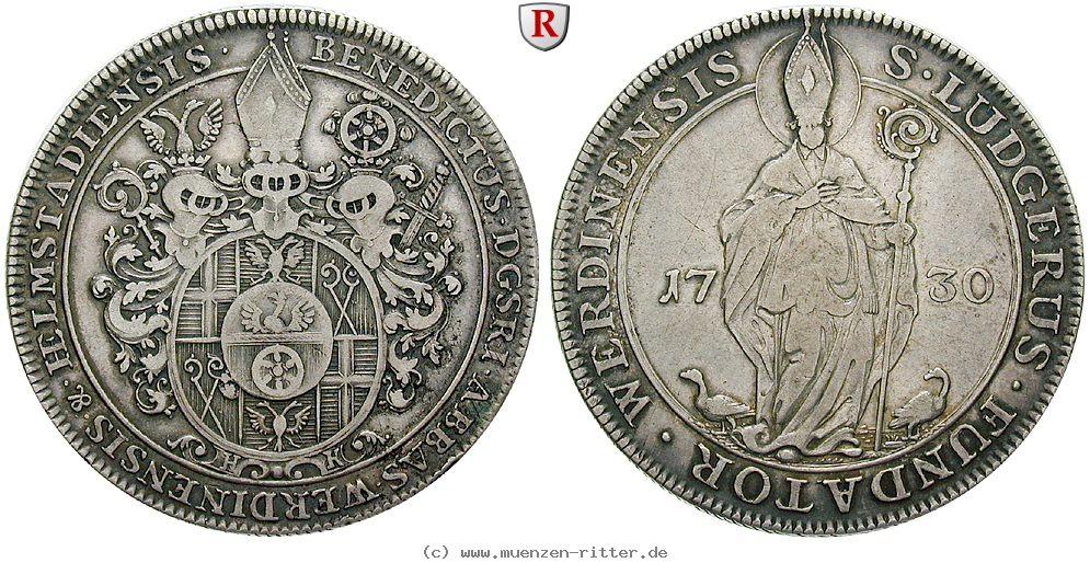 Klicken Sie auf das Bild um es auf Ihrem Rechner zu speichern werden-und-helmstedt-abtei-benedict-von-geismar-reichstaler/69858.jpg