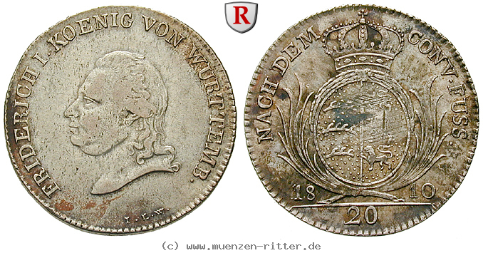 Klicken Sie auf das Bild um es auf Ihrem Rechner zu speichern wuerttemberg-friedrich-i--koenig-20-kreuzer/36390.jpg