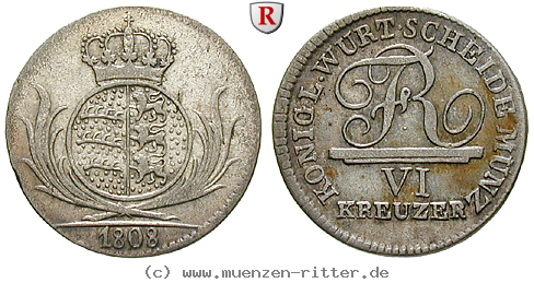 Klicken Sie auf das Bild um es auf Ihrem Rechner zu speichern wuerttemberg-friedrich-i--koenig-6-kreuzer/85525.jpg