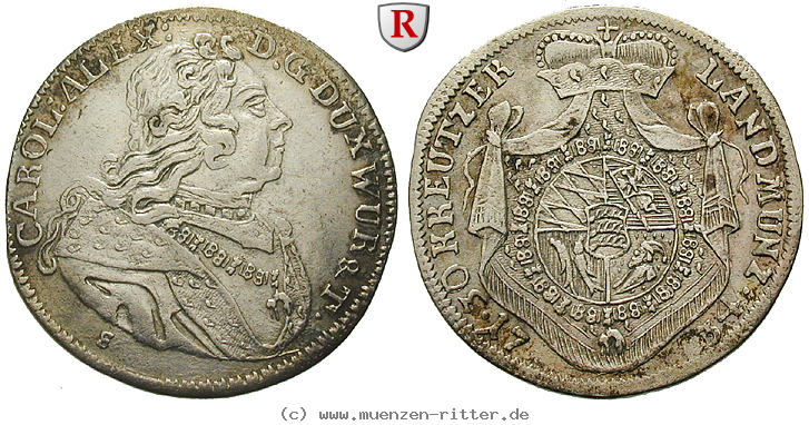 Klicken Sie auf das Bild um es auf Ihrem Rechner zu speichern wuerttemberg-karl-alexander-30-kreuzer/36393.jpg