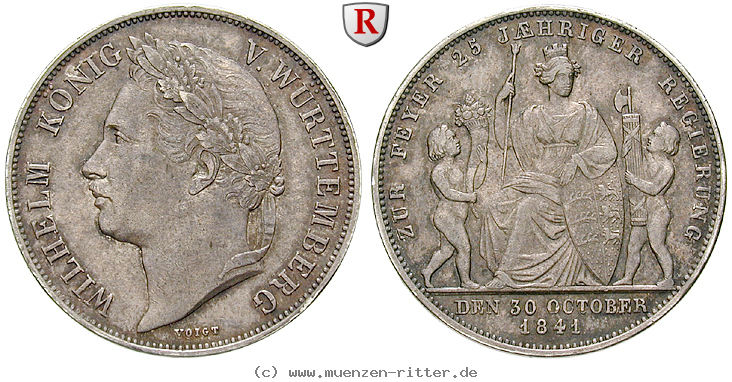 Klicken Sie auf das Bild um es auf Ihrem Rechner zu speichern wuerttemberg-wilhelm-i-gulden/80509.jpg