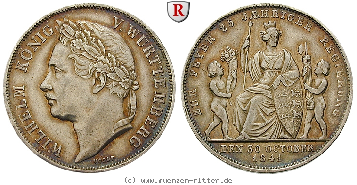 Klicken Sie auf das Bild um es auf Ihrem Rechner zu speichern wuerttemberg-wilhelm-i-gulden/93831.jpg