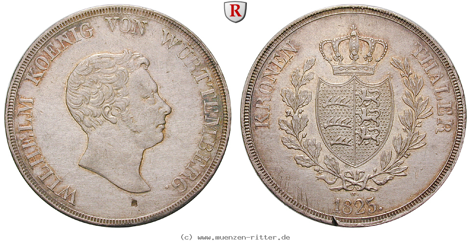 Klicken Sie auf das Bild um es auf Ihrem Rechner zu speichern wuerttemberg-wilhelm-i-kronentaler/eadt2821.jpg