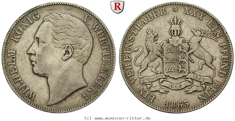 Klicken Sie auf das Bild um es auf Ihrem Rechner zu speichern wuerttemberg-wilhelm-i-vereinstaler/100425.jpg