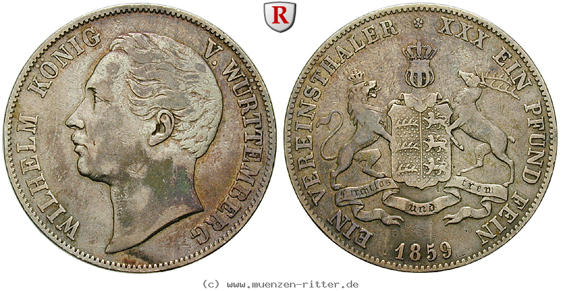 Klicken Sie auf das Bild um es auf Ihrem Rechner zu speichern wuerttemberg-wilhelm-i-vereinstaler/35361.jpg