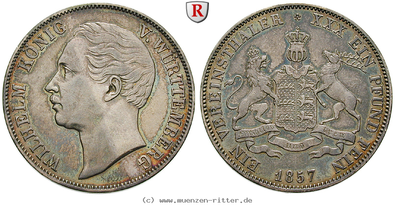 Klicken Sie auf das Bild um es auf Ihrem Rechner zu speichern wuerttemberg-wilhelm-i-vereinstaler/90753.jpg