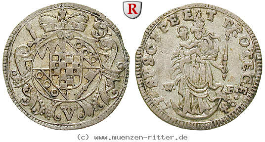 Klicken Sie auf das Bild um es auf Ihrem Rechner zu speichern wuerzburg-bistum-anselm-franz-von-ingelheim-5-kreuzer/41701.jpg