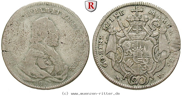 Klicken Sie auf das Bild um es auf Ihrem Rechner zu speichern wuerzburg-bistum-franz-ludwig-von-erthal-20-kreuzer/41644.jpg