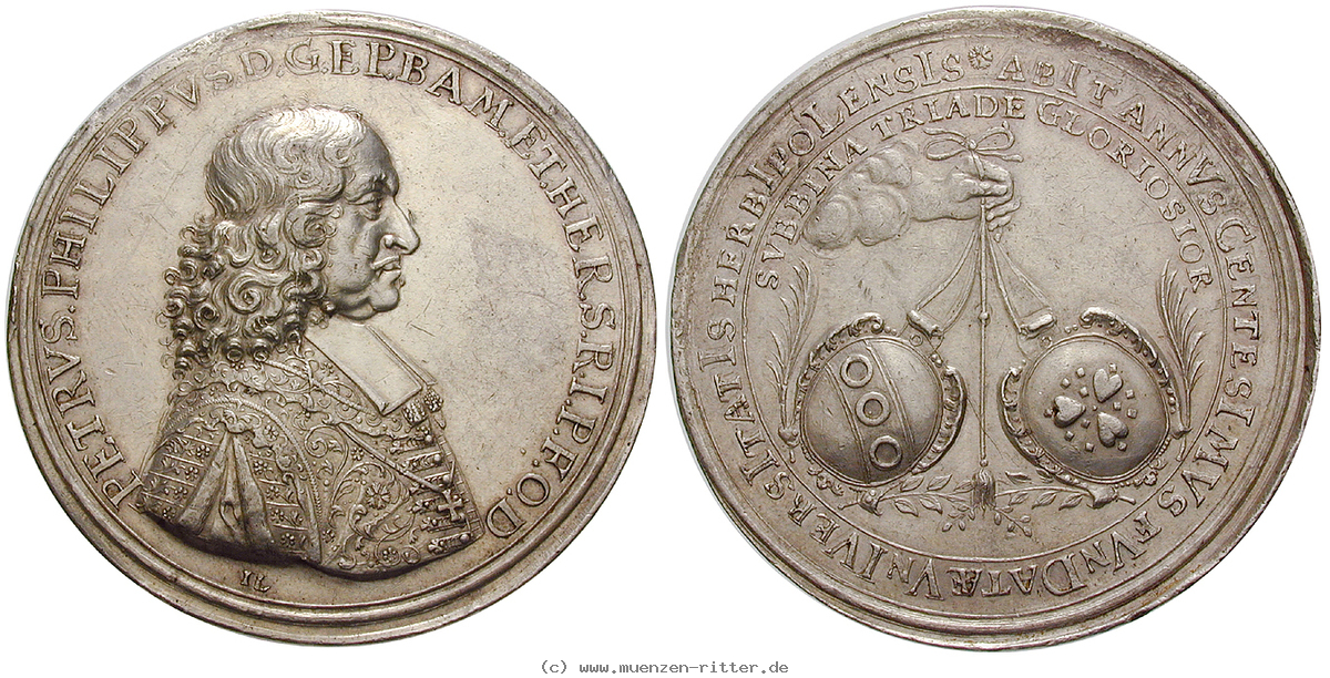 Klicken Sie auf das Bild um es auf Ihrem Rechner zu speichern wuerzburg-bistum-peter-philipp-von-dernbach-silbermedaille/22099.jpg